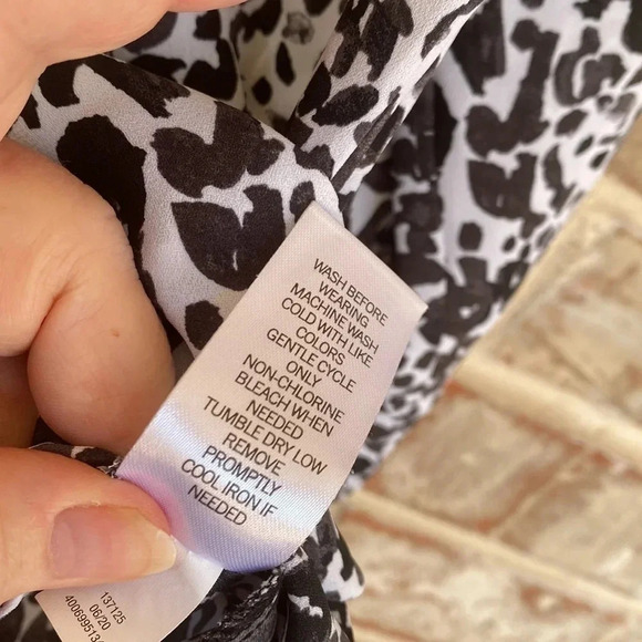 Evri Black and White Leopard Print Popover Blouse - Picture 8 of 9